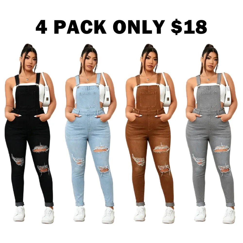 Women's Sweet Cool Denim Strap Jumpsuit