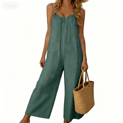 Women's Chic Basic Strappy Backless Spaghetti Strap Overalls