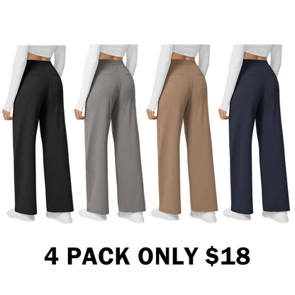 High Waisted Pocket Straight Leg Work Pants