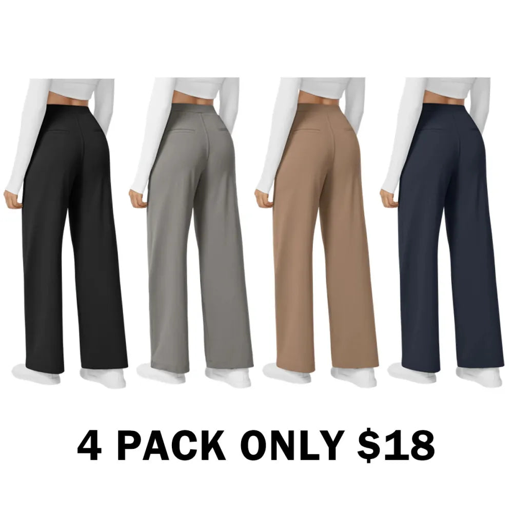 High Waisted Pocket Straight Leg Work Pants