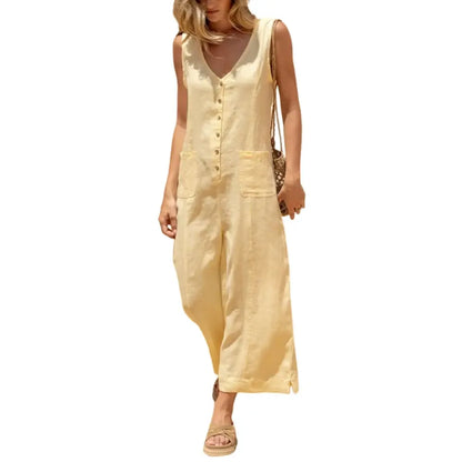 Women Button Down Jumpsuits