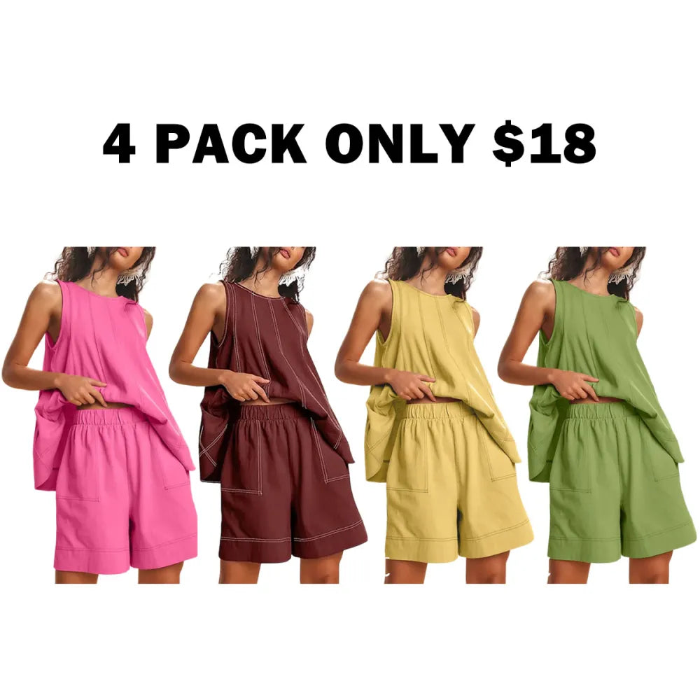 Women's Two Piece Outfit Cotton Matching Set