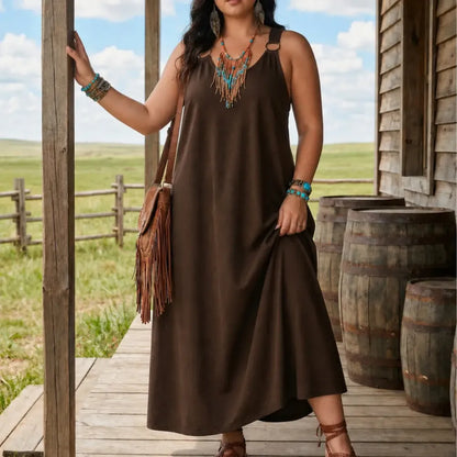 Women’s Sleeveless Denim Maxi Dress