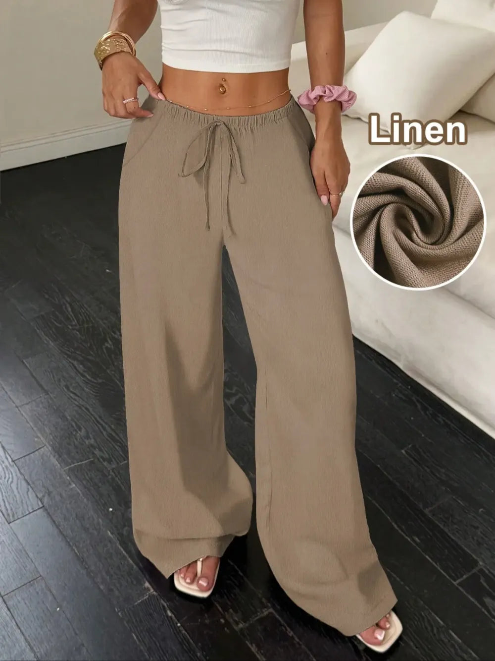 Women's Linen Wide Leg Pants