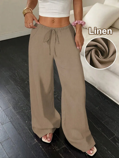Women's Linen Wide Leg Pants