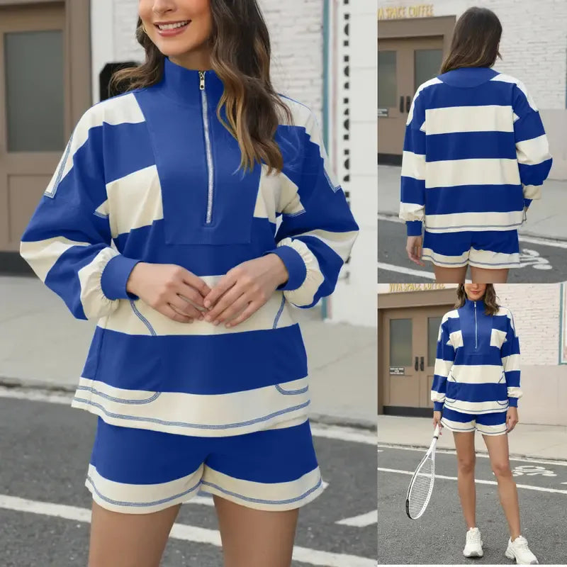 Women's Striped Lounge Set 2 Piece Set