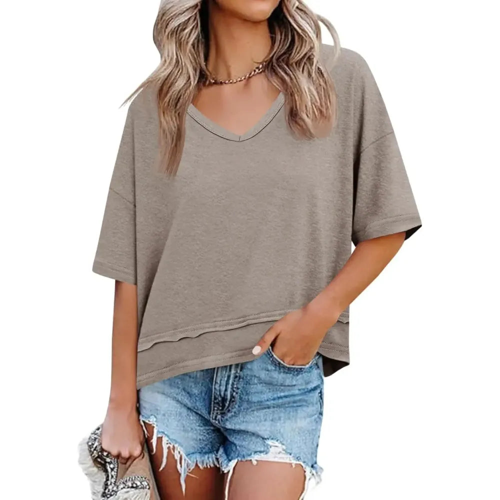 Womens Summer V Neck T Shirts