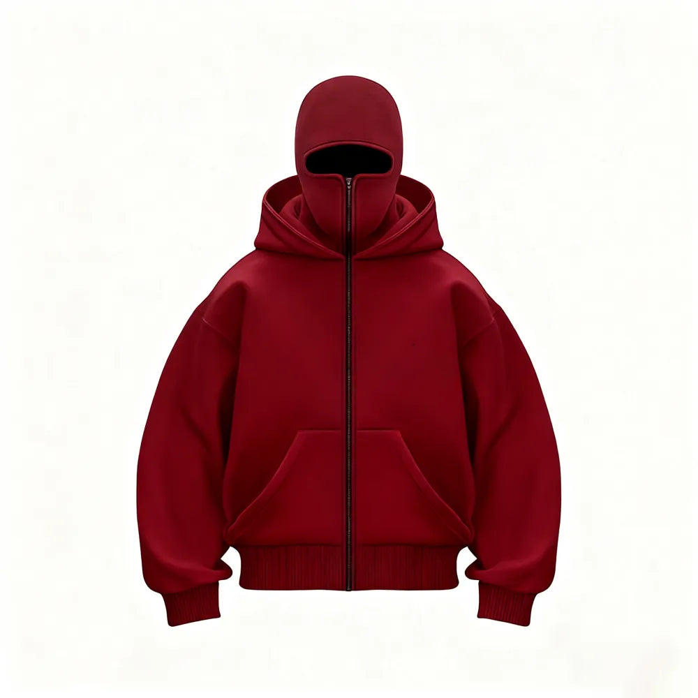 Zip Up Double Layer Hoodie