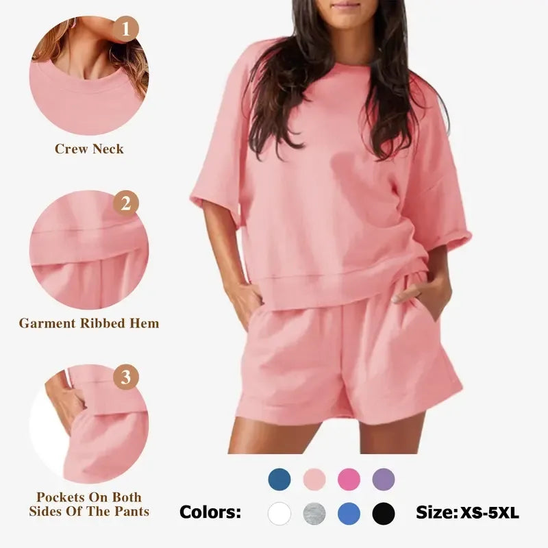 Oversized Cropped Tracksuit Sets