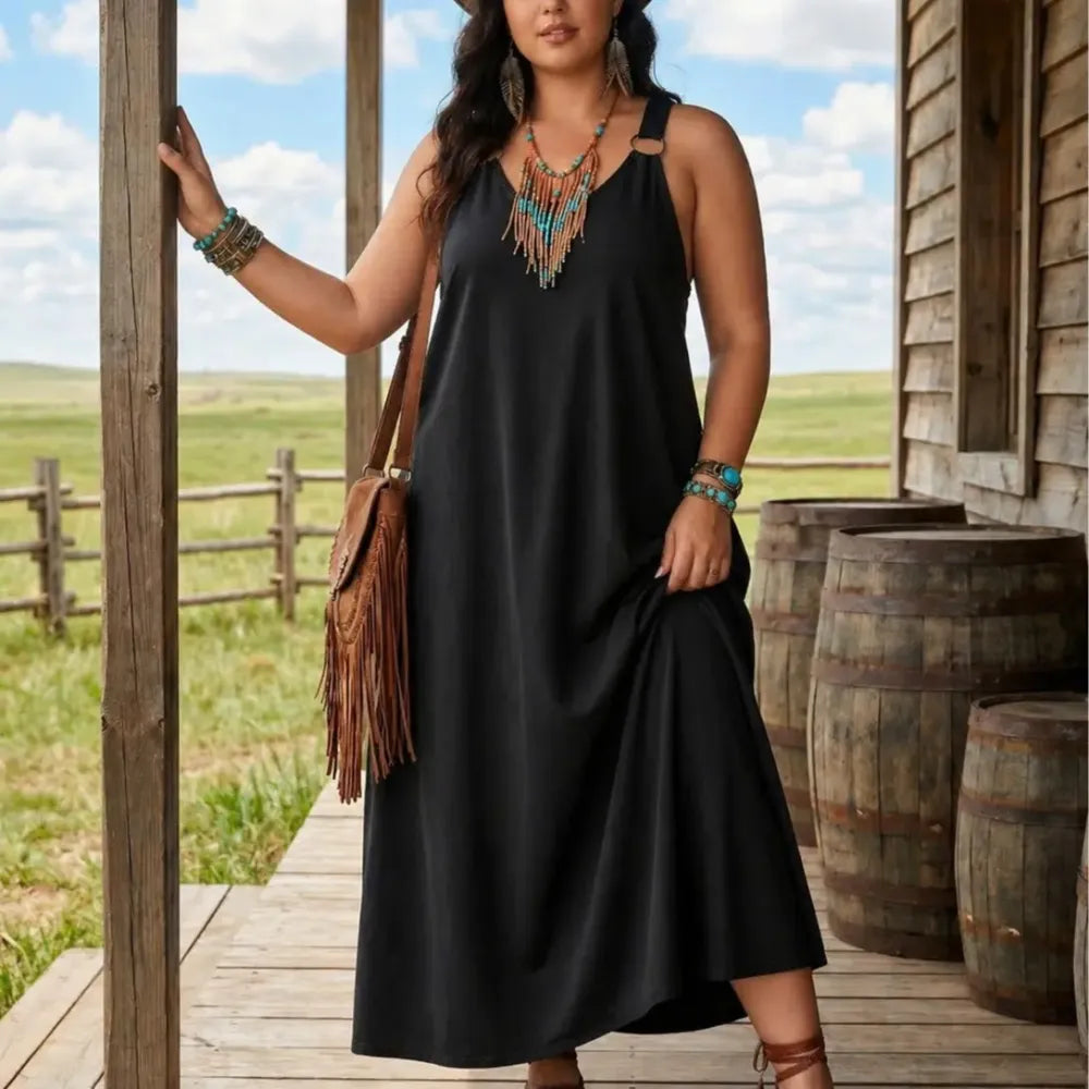 Women’s Sleeveless Denim Maxi Dress