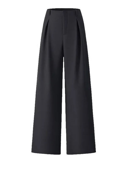 Women's Solid Color Plicated Pocket Wide Leg Pants