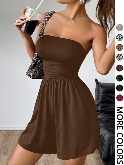 Women's Solid Color Fitted Romper