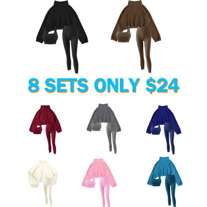 Women's Solid Thermal Lined Tracksuit Set