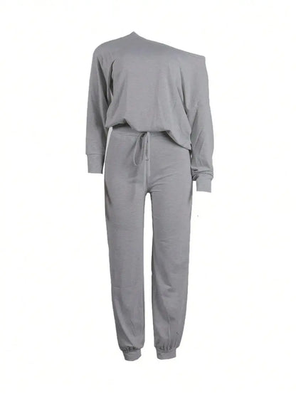 One Shoulder Two-Piece Set