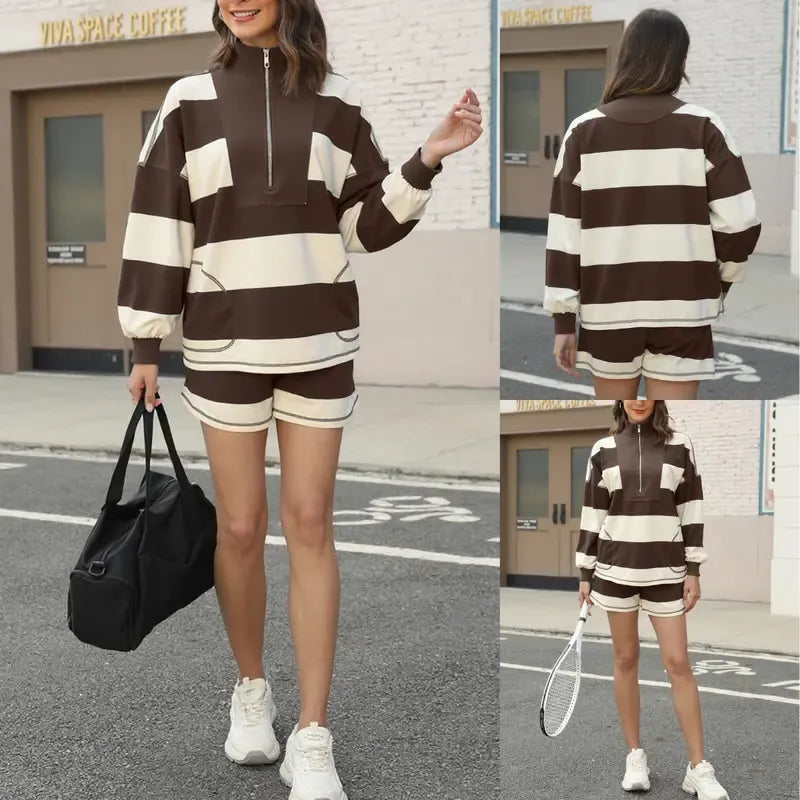 Women's Striped Lounge Set 2 Piece Set