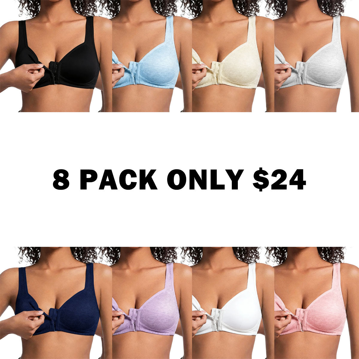 Adjustable Front Closure Push-Up Bra