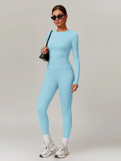 Skinny Tee & High Waist Leggings Tracksuit Set
