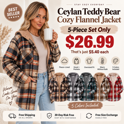 Ceylan Teddy Bear Cozy Flannel Jacket