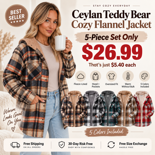 Ceylan Teddy Bear Cozy Flannel Jacket