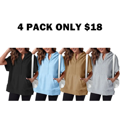 Women's Oversized Half Short Sleeve Casual Sweatshirts