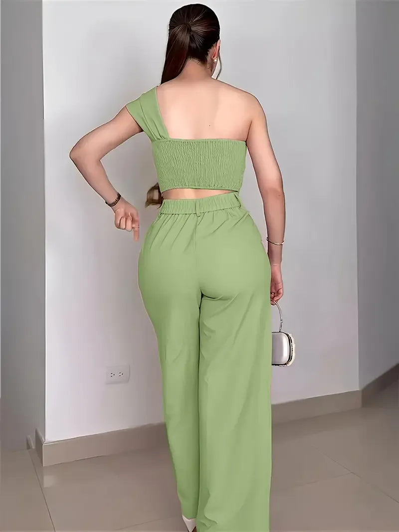 American Style Chic Off-Shoulder Floral Womenswear Set