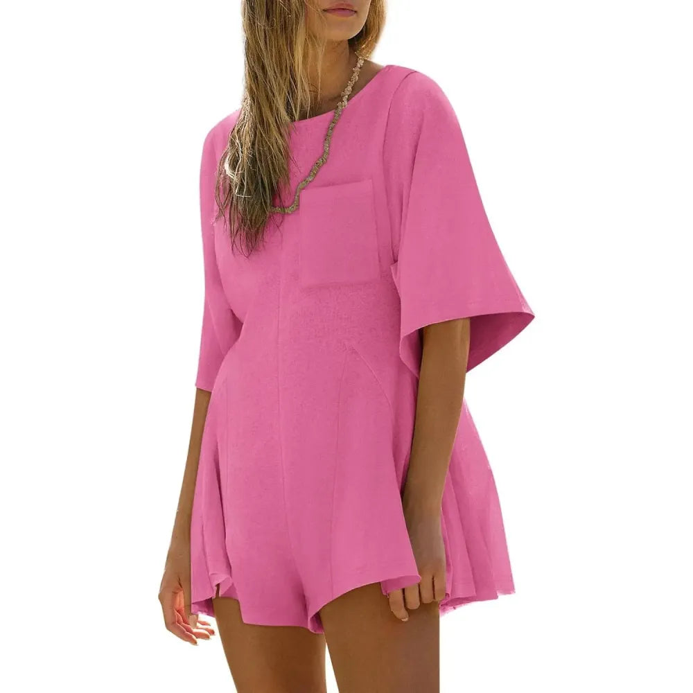 Summer Casual Loose Jumpsuits with Pocket