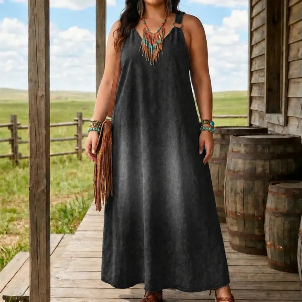 Women’s Sleeveless Denim Maxi Dress