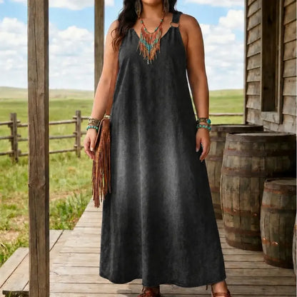 Women’s Sleeveless Denim Maxi Dress
