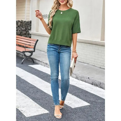 Women‘s Half Sleeve Casual Oversized Trendy Sweaters