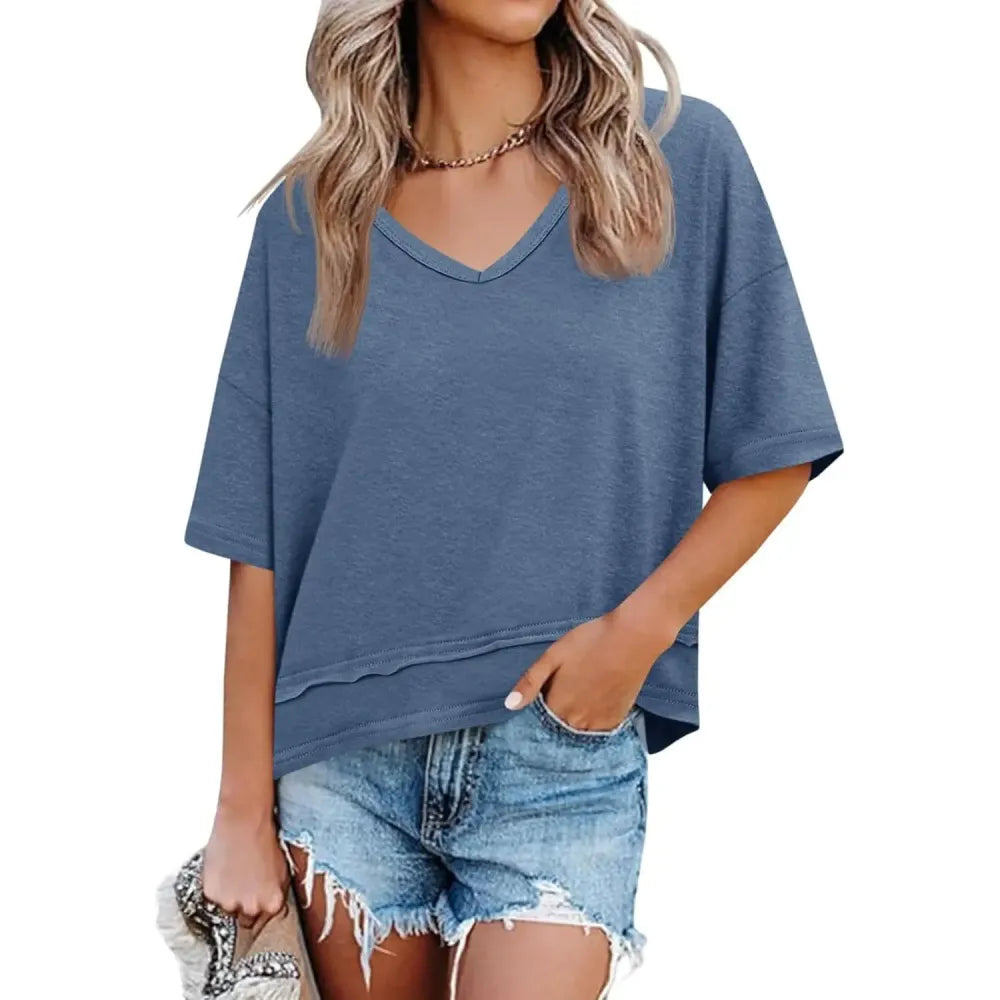 Womens Summer V Neck T Shirts