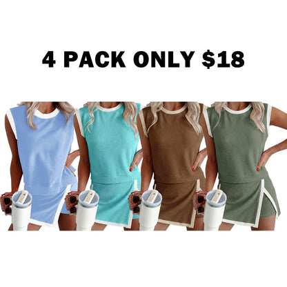 Women's Crewneck Ribbed 2-Piece Sets