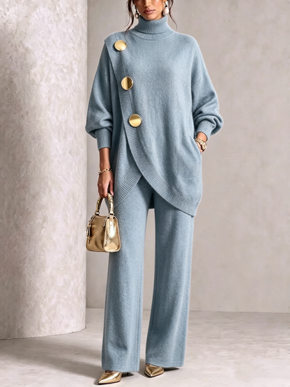 ⏰ LAST DAY SAVE 49% 💥 Elegant Knit Asymmetrical Button Set
