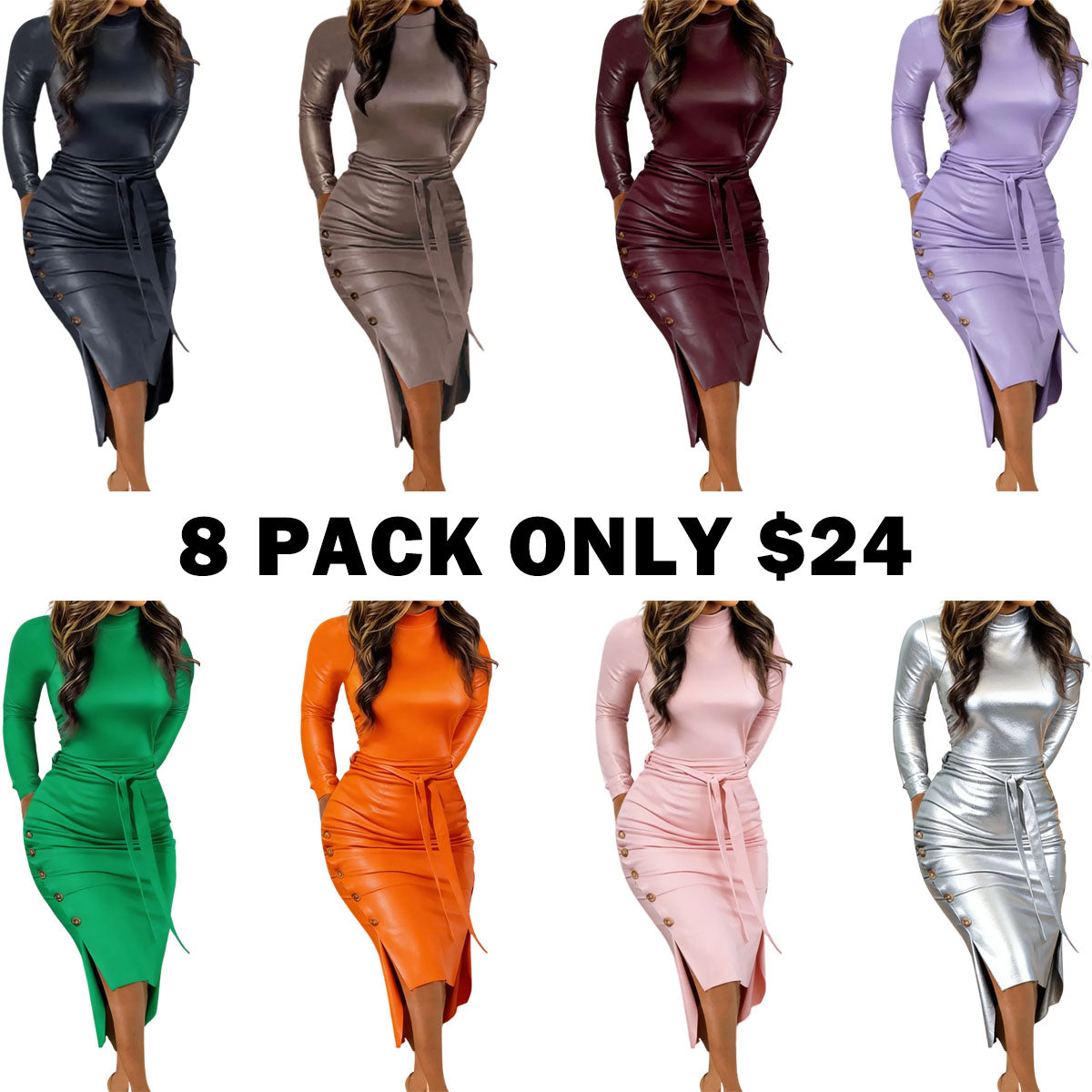 Women's Leather Split Dress