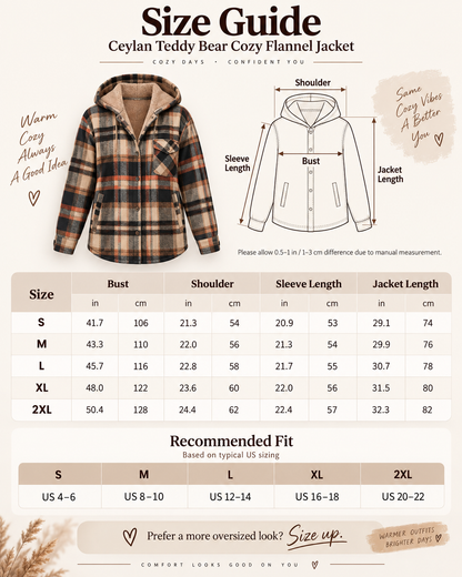 Ceylan Teddy Bear Cozy Flannel Jacket
