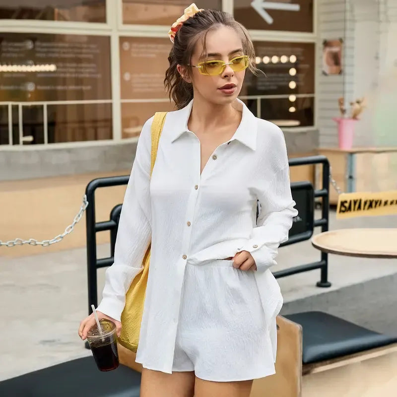 Women’s Gauze Shirt & Shorts Set