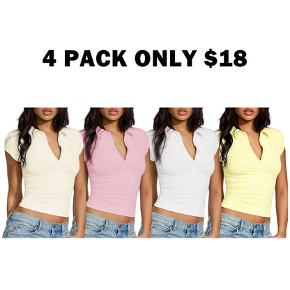 Slim-Fit Button Short Sleeve Polo Shirt