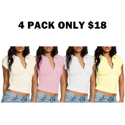 Slim-Fit Button Short Sleeve Polo Shirt