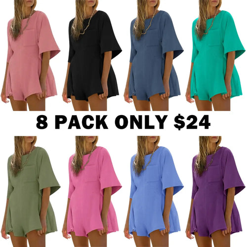 Summer Casual Loose Jumpsuits with Pocket