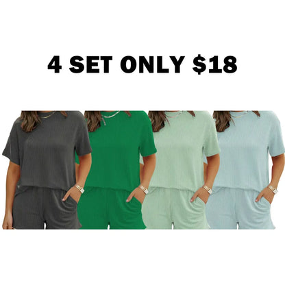 Women’s Textured Ribbed Two-Piece Set