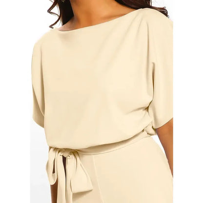 Women's Summer And Autumn Short Sleeved Jumpsuit