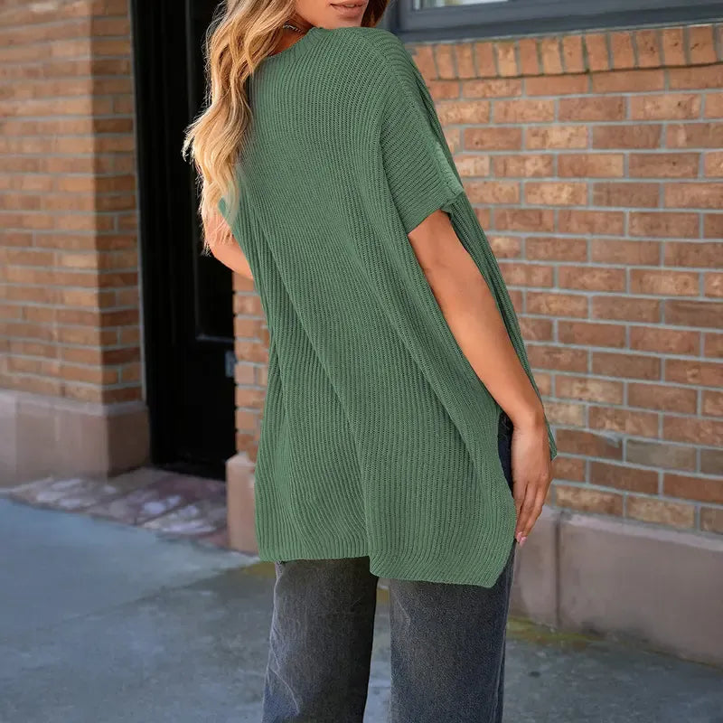 Oversized Cozy Ribbed Knit Top