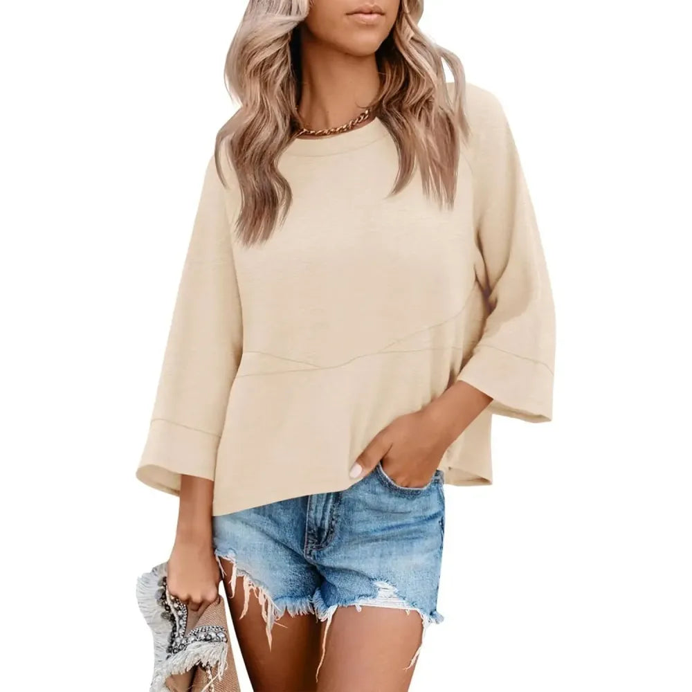 3/4 Batwing Sleeve Tops