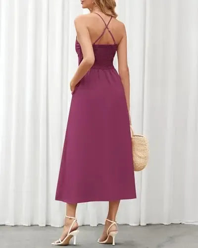 Women's 2026 Summer Sleeveless Spaghetti Strap Maxi Dress