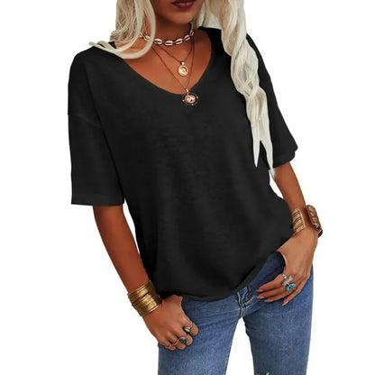 Women's 3/4 Sleeve Shirts V Neck Loose Fitting Tops