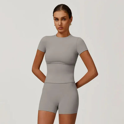 2-Piece Boat Neck Open-Back Workout Set
