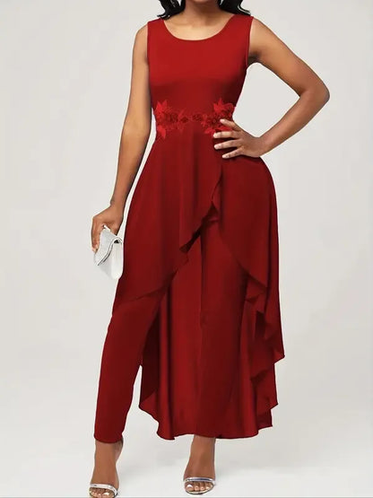 Contrast Lace Asymmetrical Hem Bodysuit