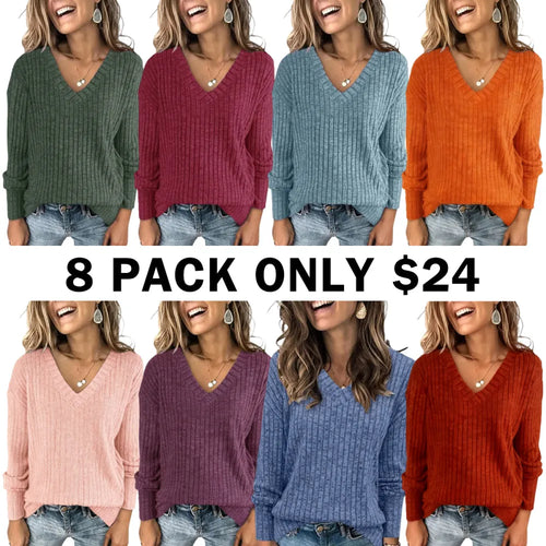 Plain Drop Shoulder V Neck Tee
