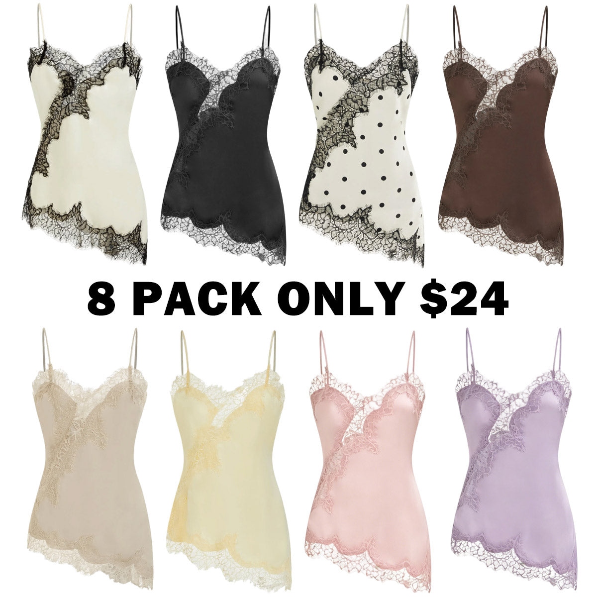 V-neck Floral Lace Lettuce Trim Cami Blouse