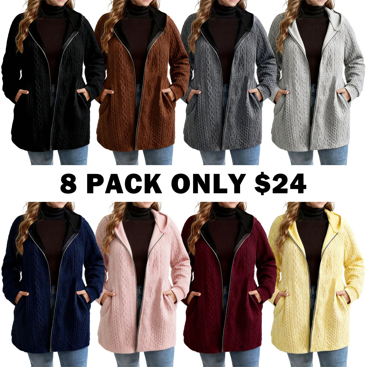 Women's Solid Color Pocket Coat