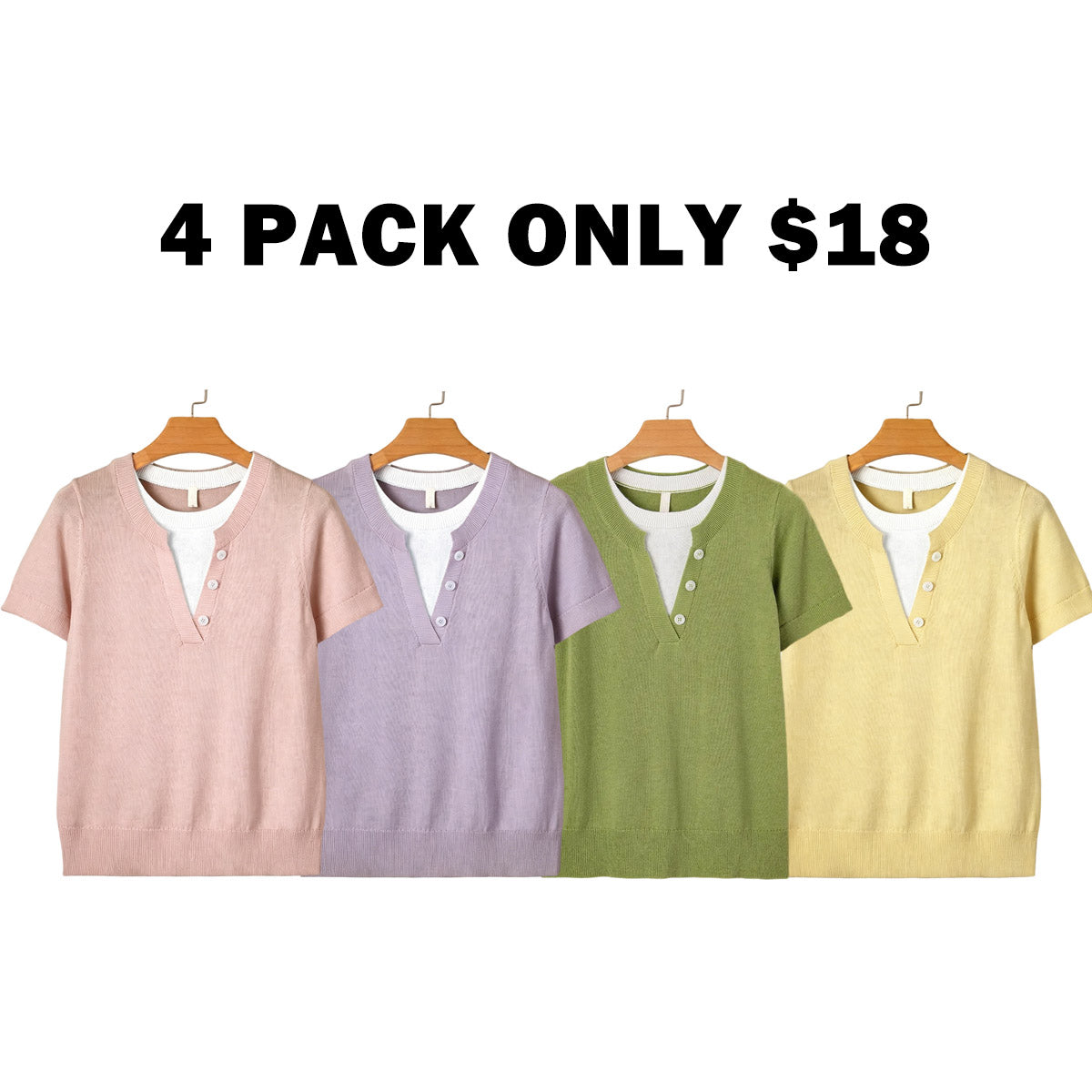 Women's Wool-Blend Casual Short Sleeve Knitwear